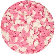 FunCakes Cukrová srdíčka bílá a růžová (60 g) 1