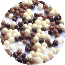 Idea Choc Cereal balls in white, milk and dark chocolate 5 mm (450 g)