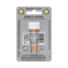 Jedlá prachová perleťová barva Sugarflair (2 g) Festive Gold (Bez E171)