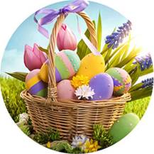 Jedlý obrázek Velikonoční košíček s vajíčky Trvanlivost do 03/2024!
