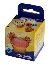 Non-greasy mini muffin cups Colorful 3.5 x 2 cm (100 pcs)