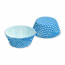 Muffin cups Blue with dots 5 x 3 cm (40 pcs)