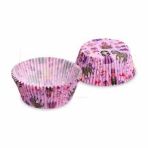 Rózsaszín muffin csésze hercegnővel 5 x 3 cm (40 db)