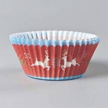 Košíčky na muffiny s vánočním motivem Sobíci a vločky (100 ks)