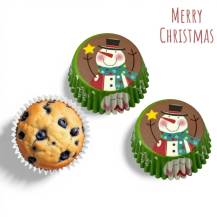 Košíčky na muffiny zelené s vánočními motivy (75 ks)