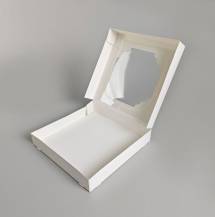 Krabička bílá s okénkem nízká 20 x 20 x 3,5 cm