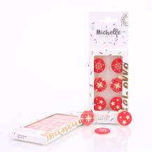 Michelle chocolate decoration Christmas ornaments red (6 pcs)