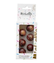 Michelle čokoládové koule tmavé vánoční velké (6 ks)