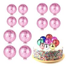 Nejedlá dekorace Disko koule růžové různé velikosti (12 ks)