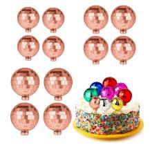 Nejedlá dekorace Disko koule růžovo-zlaté různé velikosti (12 ks)