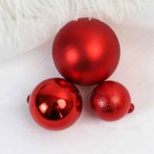 Nejedlá dekorace Koule červené různé velikosti (3 ks)