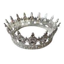Nejedlá dekorace kovová Koruna stříbrná se stříbrnými kameny ve tvaru slzy