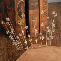 Nejedlá dekorace kovová Koruna zlatá s hvězdami