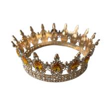 Ungenießbare Metalldekoration Krone gold mit orangen tropfenförmigen Steinen
