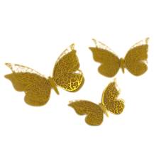 Nejedlá dekorace zlatá Motýlci (12 ks)