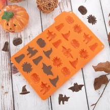 Orion silikonová forma na čokoládu oranžová Halloween