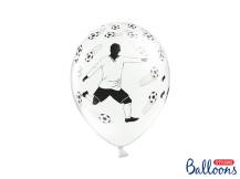 PartyDeco balóniky biele Futbalista a futbalové lopty (6 ks)