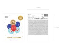 PartyDeco balónky modré, červené a zlaté s letadlem (6 ks) 1