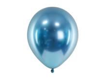 PartyDeco Luftballons blau glänzend 30 cm (10 Stück)