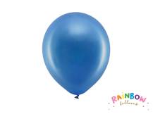 PartyDeco balónky modré metalické 23 cm (10 ks)