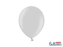 PartyDeco balónky stříbrné metalické 27 cm (10 ks)