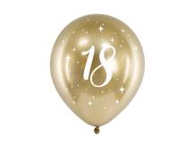 PartyDeco Luftballons gold glänzend 18 (6 Stück)