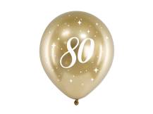 Ballons PartyDeco dorés brillants 80 (6 pcs)