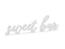 PartyDeco drevený nápis biely Sweet bar