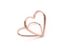 PartyDeco Heart-shaped wedding name tag holder rose-gold (10 pcs)
