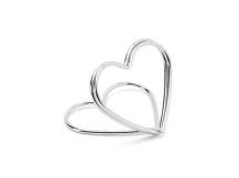 Тримач PartyDeco для весільних іменників у формі серця срібний (10 шт)