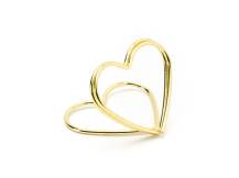 PartyDeco Holder for wedding name tags in the shape of a heart, gold (10 pcs.)