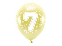 PartyDeco Eco balónky zlaté číslo 7 (6 ks)
