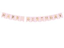 PartyDeco narodeninová girlanda ružová Happy Birthday