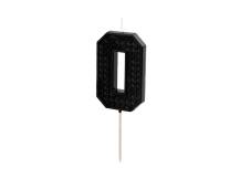 PartyDeco candle black on a stick number 0