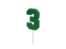 PartyDeco gyertya zöld a 3-as számú pálcikán