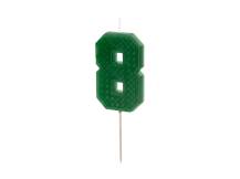 PartyDeco candle green on a stick number 8