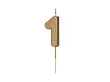 PartyDeco gold stick candle number 1