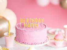 PartyDeco svíčky Happy Birthday zlaté 1