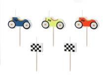 PartyDeco candles Racing cars (5 pcs)