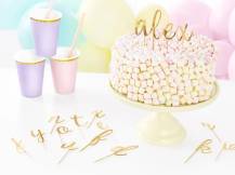 PartyDeco zapichovací dekorace na dort zlatá Abeceda 2