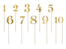 PartyDeco nail-in cake decoration golden Numbers (11 pcs)
