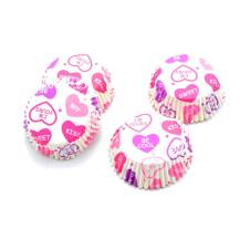 Perfect Home košíčky na muffiny Bílé s růžovými a fialovými srdíčky (100 ks)