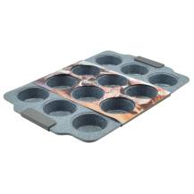 Perfect Home nepřilnavá forma na muffiny se silikonovými úchyty (na 12 ks)