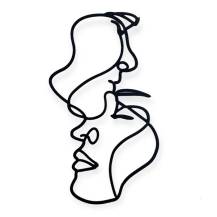 Plastová dekorace na okraj dortu černá Svatební pár tváře