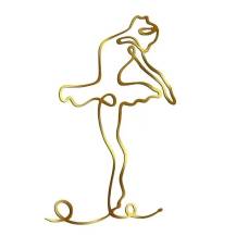 Plastová dekorace na okraj dortu zlatá Baletka