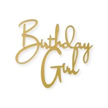 Plastová dekorace na okraj dortu zlatá Birthday Girl