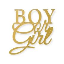 Plastová dekorace na okraj dortu zlatá BOY or Girl