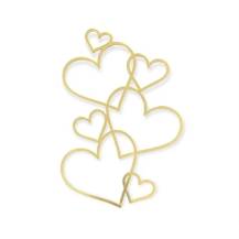 Plastová dekorace na okraj dortu zlatá Srdíčka