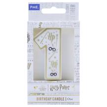 PME Harry Potter candle white-gold number 1