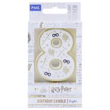 PME Harry Potter svíčka bílo-zlatá číslo 8
